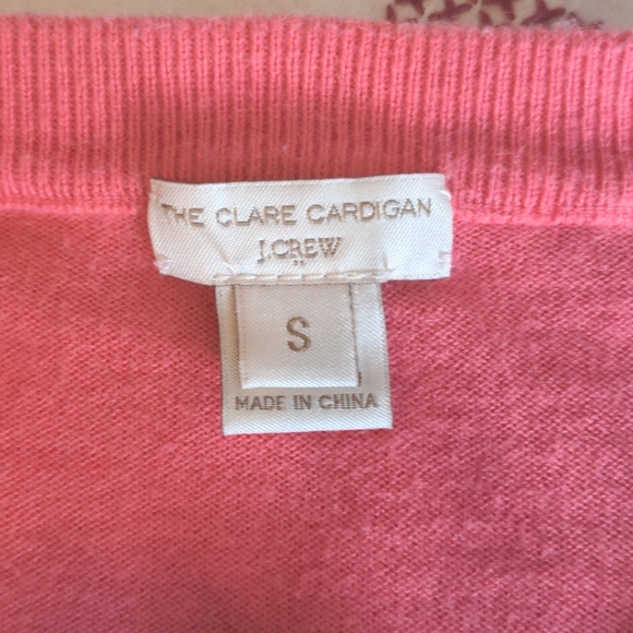EUC Pink Clare Cardigan J Crew 3/4 sleeves - Picture 6 of 7